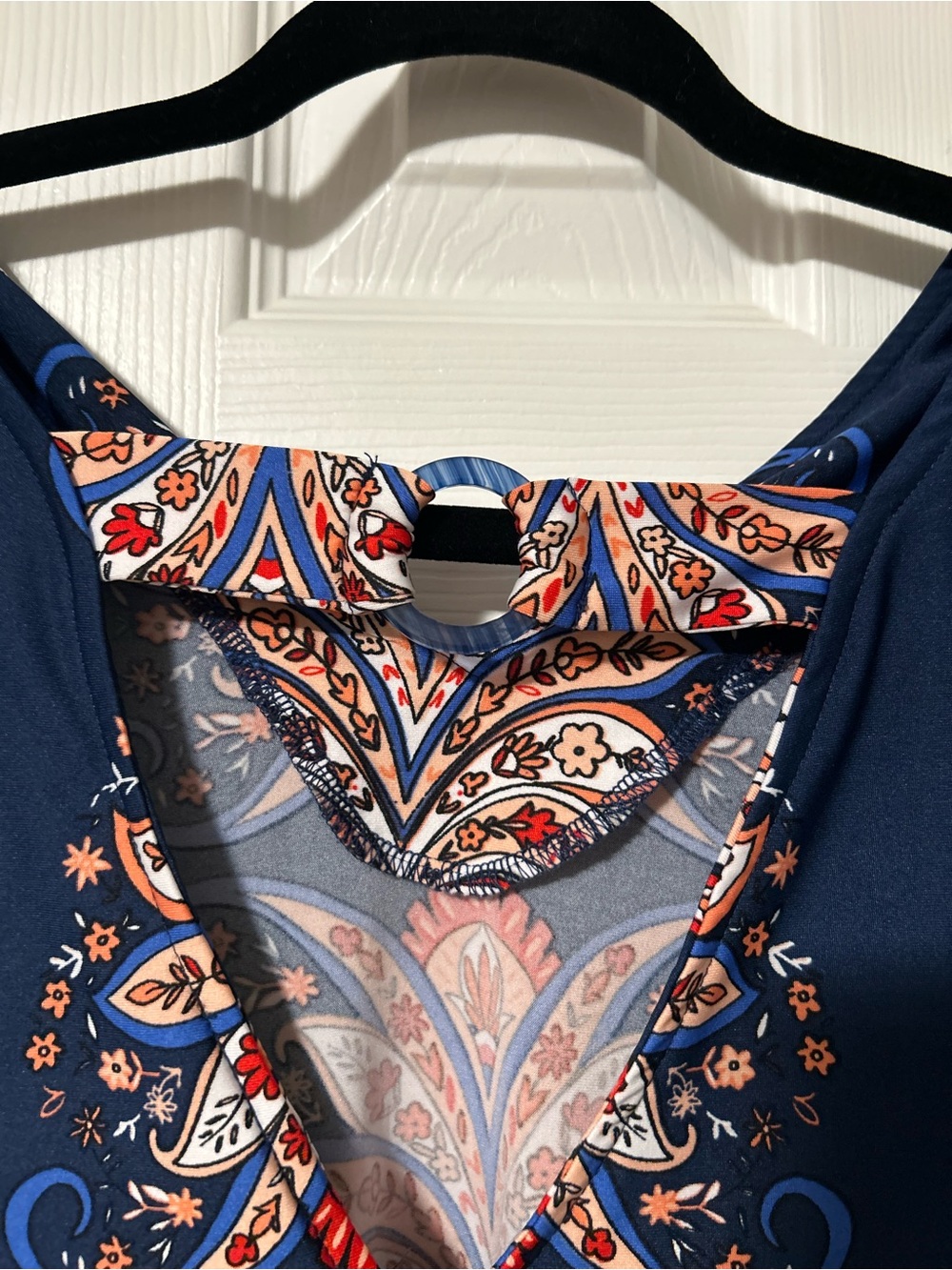 new directions Navy Paisley knee length Dress - Picture 5 of 6